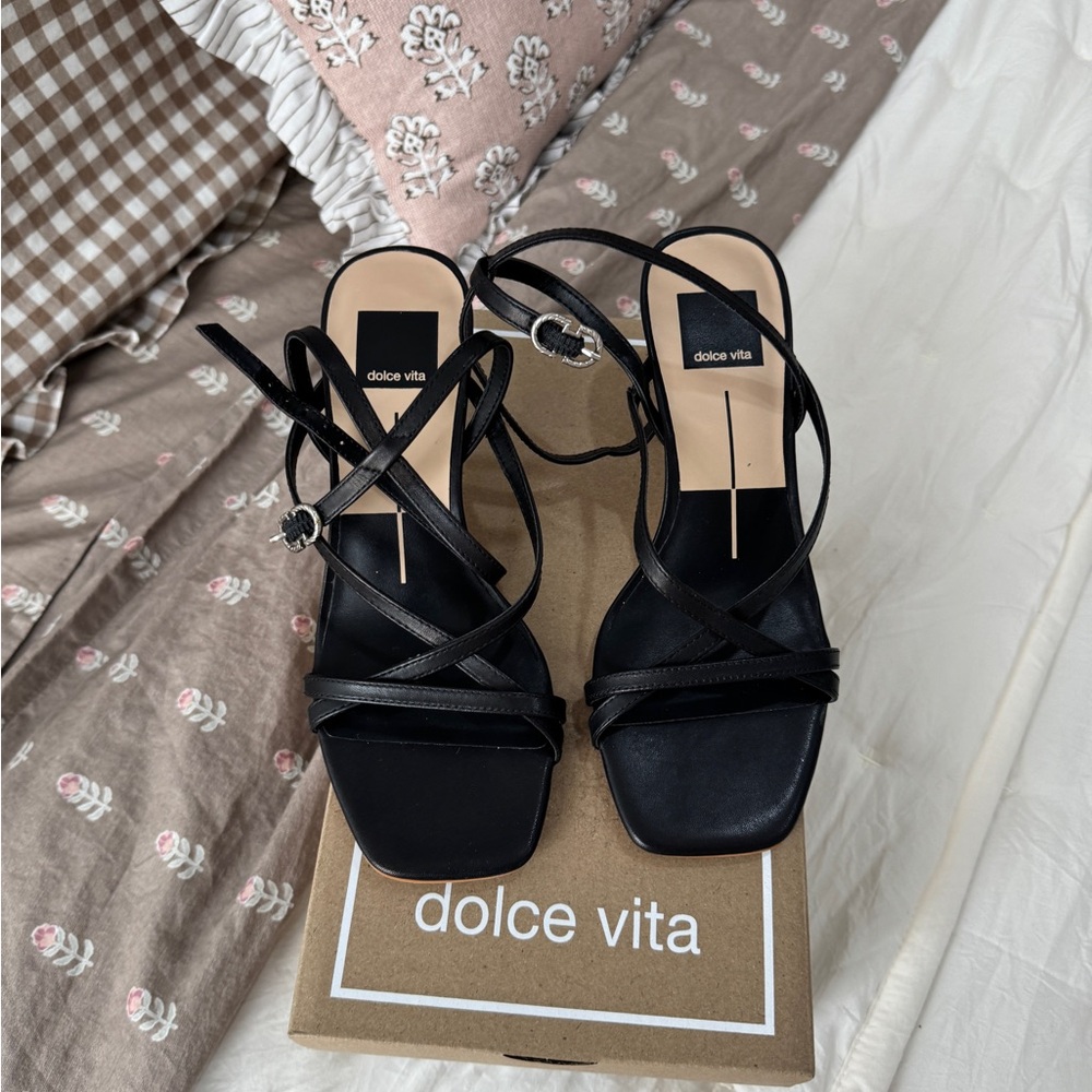 Dolce Vita Black Crisscross Sandals